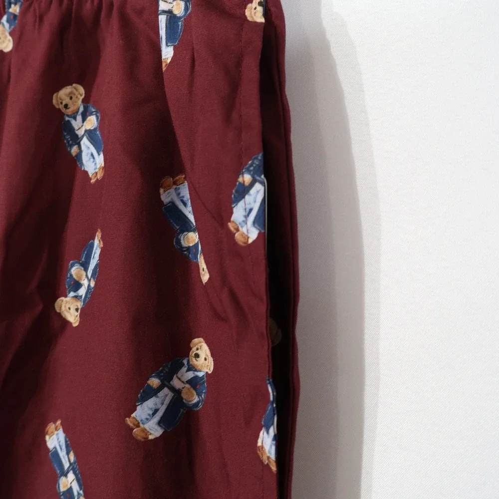 Polo Ralph Lauren Pajama Pants Mens L Red Polo Bear Sleepwear Cotton $58 NWT
